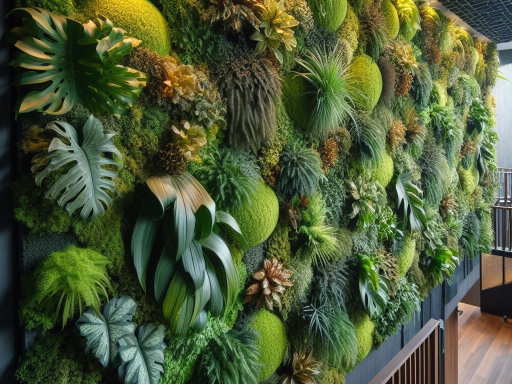 Jardín Vertical con Plantas Preservadas